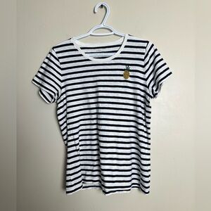 J. Crew Size L Navy and White Striped Tee